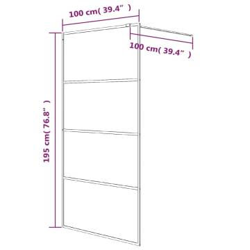 Walk-in Shower Wall 100x195 cm - Clear ESG Glass | HipoMarket