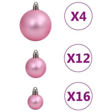 111 Piece Pink Christmas Bauble Set | Shatterproof & Stylish