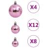 111 Piece Pink Christmas Bauble Set | Shatterproof & Stylish