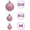 111 Piece Pink Christmas Bauble Set | Shatterproof & Stylish