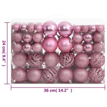 111 Piece Pink Christmas Bauble Set | Shatterproof & Stylish