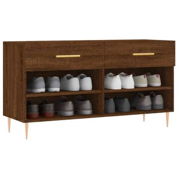 Shoe Bench Brown Oak - Stylish Storage Solution | HipoMarket