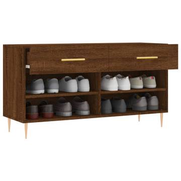 Shoe Bench Brown Oak - Stylish Storage Solution | HipoMarket