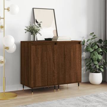 Stylish Brown Oak Sideboards - 2 Pcs | Hipomarket