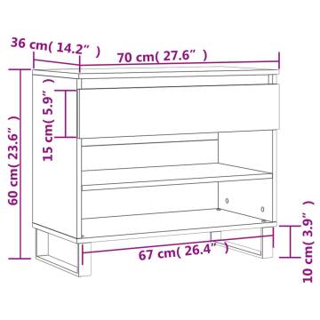 Shoe Cabinet Sonoma Oak 70x36x60 cm - Stylish Storage Solution