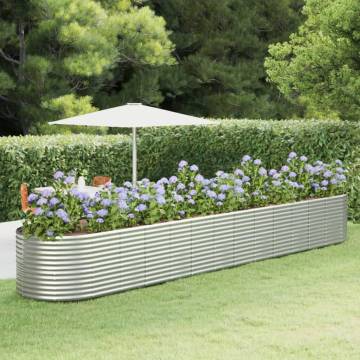 Garden Raised Bed Silver - Durable Powder-coated Steel 554x100x68 cm