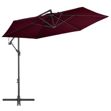 Cantilever Umbrella with Aluminium Pole - Bordeaux Red 300 cm