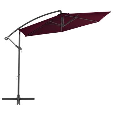 Cantilever Umbrella with Aluminium Pole - Bordeaux Red 300 cm