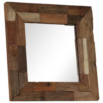 Mirror Solid Reclaimed Wood 50x50 cm - Vintage Home Decor