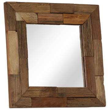 Mirror Solid Reclaimed Wood 50x50 cm - Vintage Home Decor