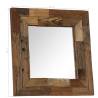 Mirror Solid Reclaimed Wood 50x50 cm - Vintage Home Decor