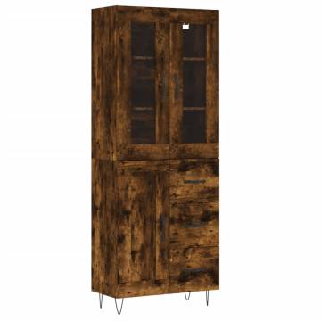 Stylish Highboard in Smoked Oak - 69.5x34x180 cm | HiPo Market