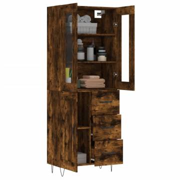 Stylish Highboard in Smoked Oak - 69.5x34x180 cm | HiPo Market