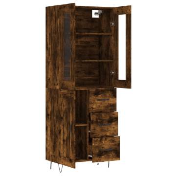 Stylish Highboard in Smoked Oak - 69.5x34x180 cm | HiPo Market