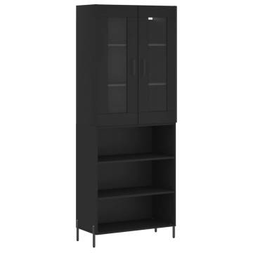 Stylish Highboard Black 69.5x34x180 cm | Durable Engineered Wood