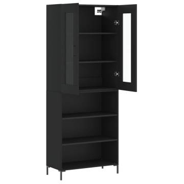 Stylish Highboard Black 69.5x34x180 cm | Durable Engineered Wood