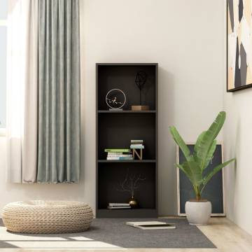 3-Tier Black Book Cabinet - Stylish Storage Solution | Hipo Market