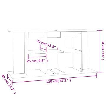 High Gloss White Aquarium Stand 120x40x60 cm | HipoMarket