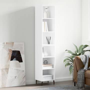 Stylish Highboard in White - 34.5x32.5x180 cm | HipoMarket