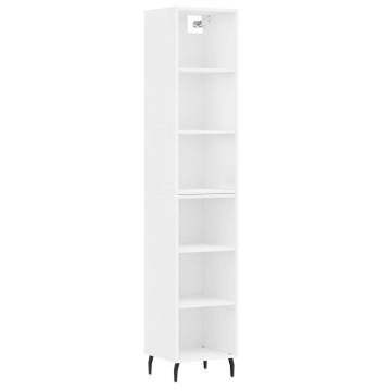 Stylish Highboard in White - 34.5x32.5x180 cm | HipoMarket