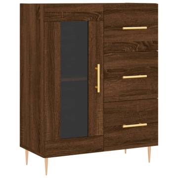 Stylish Highboard Brown Oak - 69.5x34x180 cm | Hipo Market