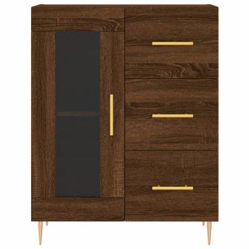 Stylish Highboard Brown Oak - 69.5x34x180 cm | Hipo Market