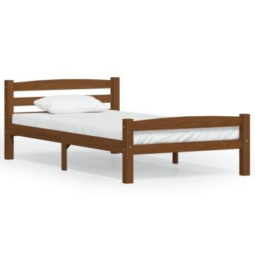 Honey Brown Solid Pinewood Bed Frame 90x200 cm | HipoMarket