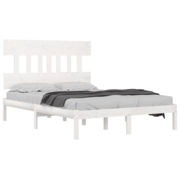 White Solid Wood Bed Frame 120x200 cm | Hipomarket