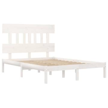 White Solid Wood Bed Frame 120x200 cm | Hipomarket