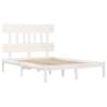 White Solid Wood Bed Frame 120x200 cm | Hipomarket