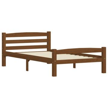 Honey Brown Solid Pinewood Bed Frame 90x200 cm | HipoMarket