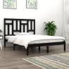 Bed Frame Black Solid Wood Pine 120x200 cm Colour black Size 120 x 200 cm 