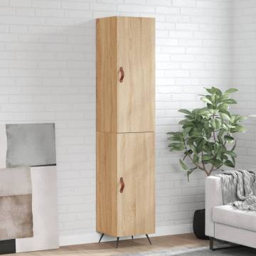 Stylish Highboard Sonoma Oak - 34.5x34x180 cm | HipoMarket