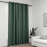 Linen-Look Blackout Curtains with Grommets Green 290x245cm Colour green Size 290 x 245 cm Quantity in Package 1 