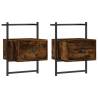 Wall-Mounted Bedside Cabinets - Smoked Oak | Hipo Market