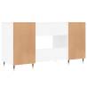 Elegant White Desk 140x50 cm - Durable Engineered Wood