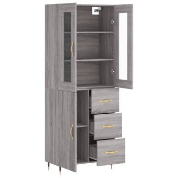 Highboard Grey Sonoma - Stylish Engineered Wood Storage Unit