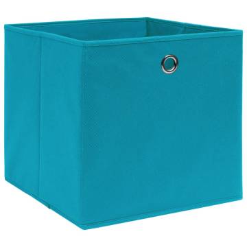 Stylish Baby Blue Storage Boxes - 4 pcs Non-woven Fabric