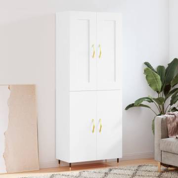 Elegant Highboard White 69.5x34x180 cm - Durable Storage