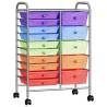 XXL 15-Drawer Mobile Storage Trolley Multicolour Plastic Colour multicolour Quantity in Package 15 