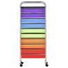 XXL 15-Drawer Mobile Storage Trolley - Multicolour Plastic