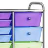 XXL 15-Drawer Mobile Storage Trolley - Multicolour Plastic