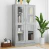 Vitrine Cabinet Grey Sonoma 82.5x30.5x150 cm Engineered Wood Colour grey sonoma Quantity in Package 1 Height 150 cm 