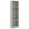 4-Tier Book Cabinet Concrete Grey | Stylish Storage Solution