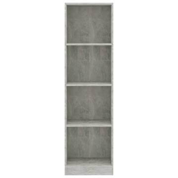 4-Tier Book Cabinet Concrete Grey | Stylish Storage Solution