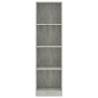 4-Tier Book Cabinet Concrete Grey | Stylish Storage Solution