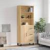 Highboard Sonoma Oak 69.5x34x180 cm Engineered Wood Colour sonoma oak Quantity in Package 1 Model 1 door 3 drawers 