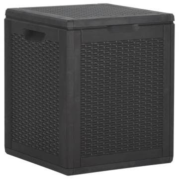 90L Black PP Rattan Garden Storage Box | Hipomarket