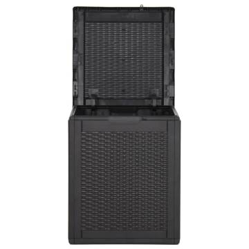 90L Black PP Rattan Garden Storage Box | Hipomarket