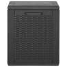 90L Black PP Rattan Garden Storage Box | Hipomarket